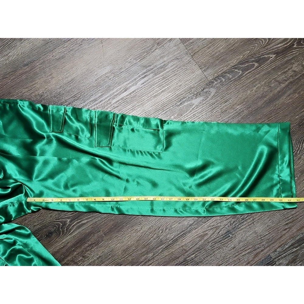 A New Day Women's Straight Relaxed High Rise Satin Cargo Pants Glossy - Picture 9 of 11